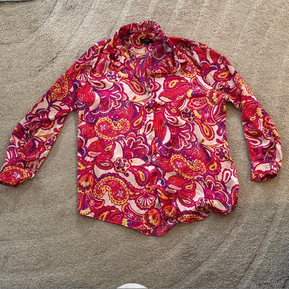 Vibrant Paisley Long Sleeve Blouse